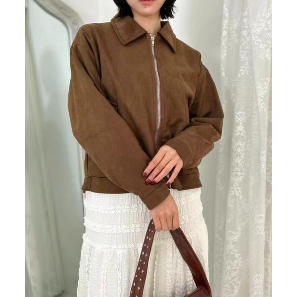 ブルゾン アウター Vintage Suede Zip Jacket レディース