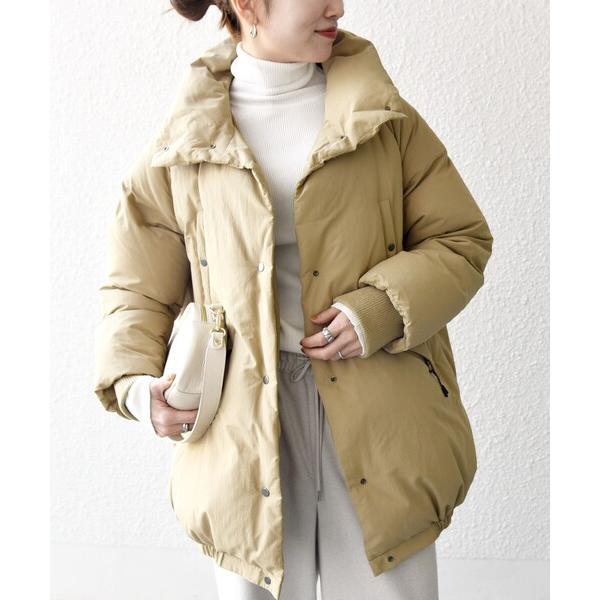 ダウンコート ダウンジャケット SHIPS any: ナイロン スタンドカラー ダウン コクーン コ...