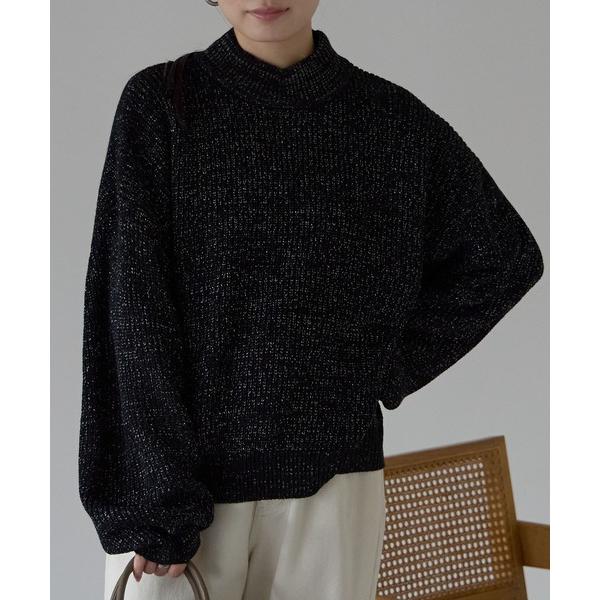 ニット セーター ハイネックラメニット レディース