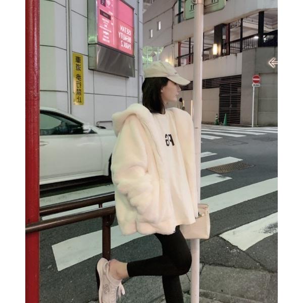 パーカー フェイクファー フードZIPパーカー レディース
