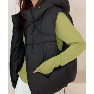 ダウンベスト ベスト フード付き エコダウンベスト レディース