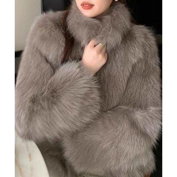 ブルゾン アウター 「25年秋冬新作」ボリュームファー ショートジャケット レディース