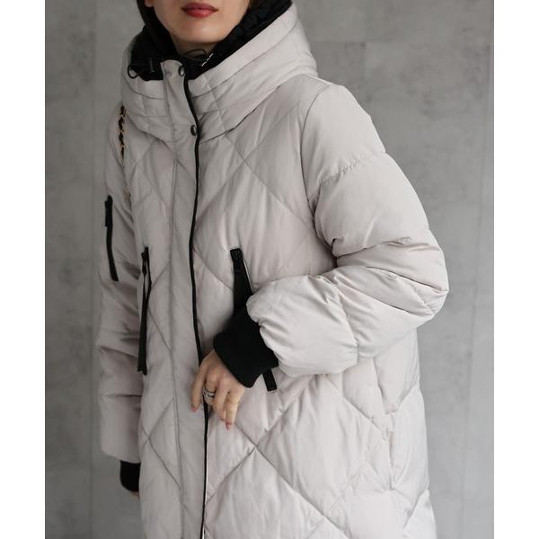 ダウンコート ダウンジャケット 「sakishimatokyo premium」配色使い キルティン...