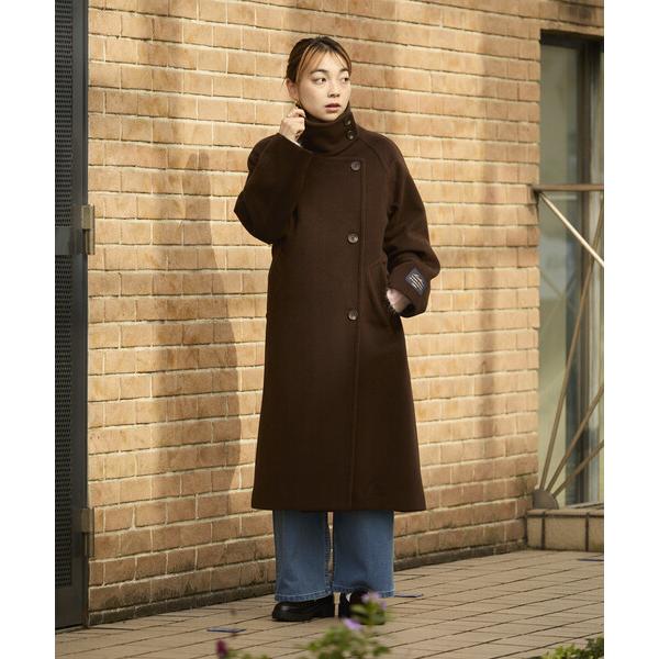 ステンカラーコート コート 「低身長サイズあり」2WAY ウール ハイネック ロングコート レディー...