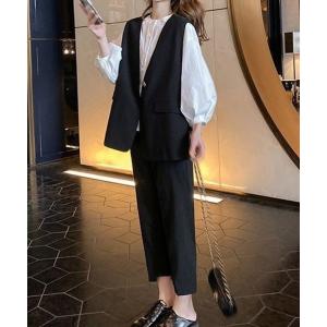 ベスト ジレ FReePLACe/ベスト ジレ パンツ 2点セット X12640 レディース