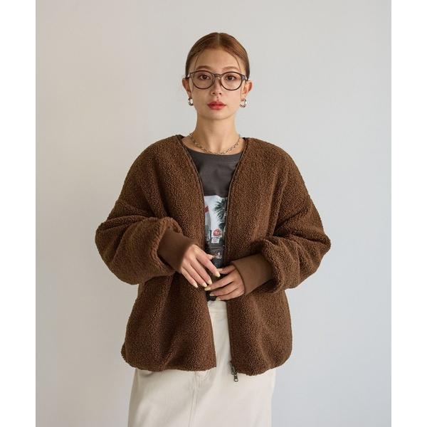 ブルゾン アウター 「異素材で楽しめる」ボアリバーシブルブルゾン レディース