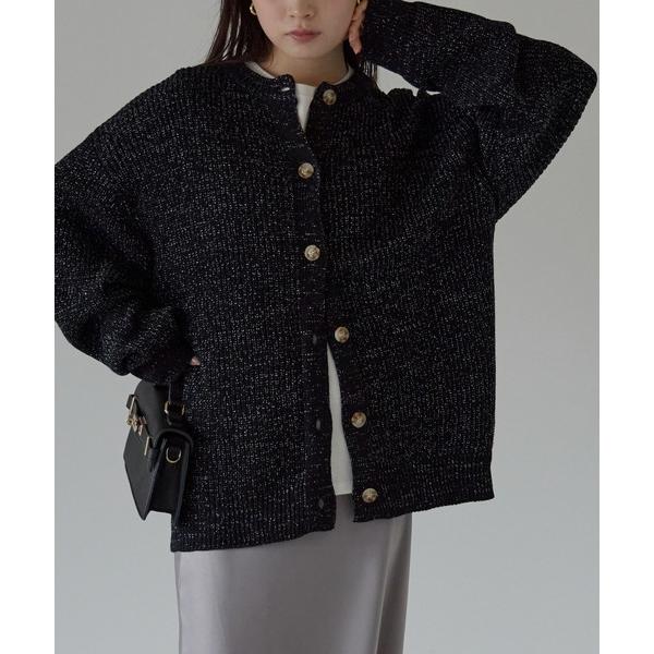 tシャツ ラメニットカーディガン レディース