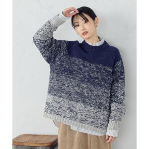 ニット セーター 変形　鹿の子　グラデーション　ニット レディース