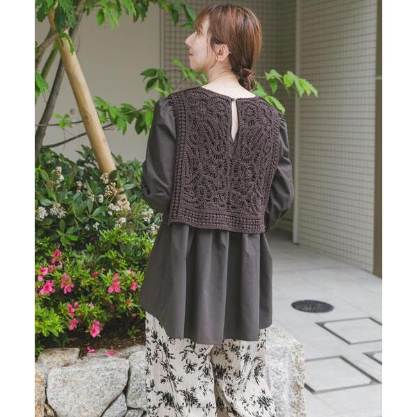 「ITEMS URBANRESEARCH」 7分袖ブラウス FREE ブラウン レディース