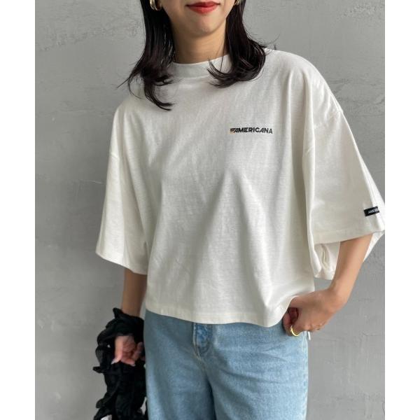 「AMERICANA」 半袖Tシャツ F ホワイト レディース