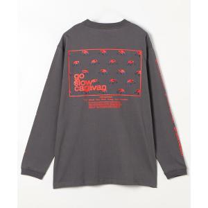 tシャツ 限定展開 go slow caravan/ゴースローキャラバン USA/C スクエアLOGOバックプリントロングスリーブ TEE / 351