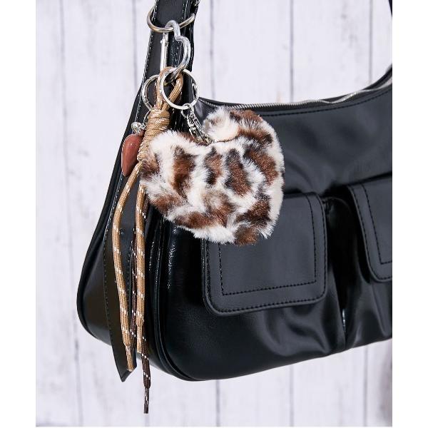 キーホルダー 「ふわもこ映え」レディース フェイクファー チャーム アニマル柄 バッグアクセサリー ...