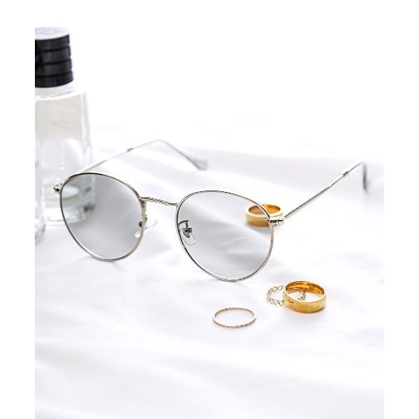 サングラス UVカットメタルボストンサングラス レディース メンズ