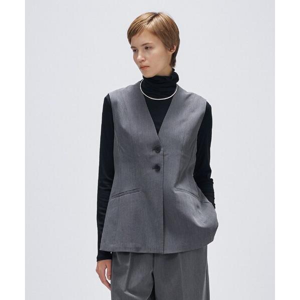 ベスト ジレ 「セットアップ／マシンウォッシュ」ツイルフレアジレ レディース