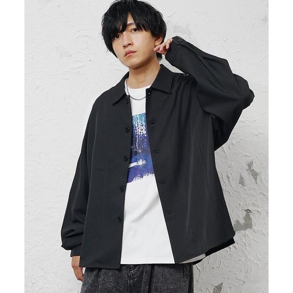 シャツ 「MinoriTY」とろみ素材ドルマンシルエットビッグシャツジャケット オーバーサイズ ルー...