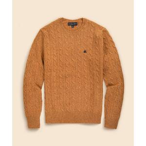 セーター ニット ラムズウール　GFロゴ　ケーブル　クルーネックセーター メンズ レディース