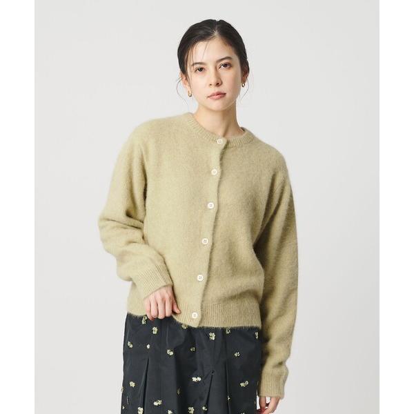 カーディガン フォックスカシミヤブレンド クルーネックカーディガン レディース