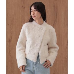 コート アウター wool boa wrap short coat レディース