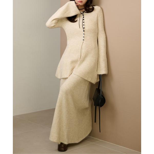 セットアップ button slit knit set up /フロントボタンスリットニットセットア...