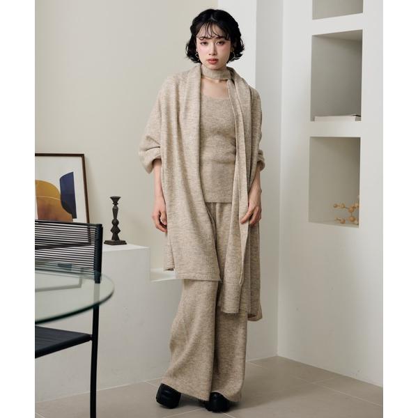 セットアップ choker shawl lib knit 3set /チョーカーショールリブニット3...