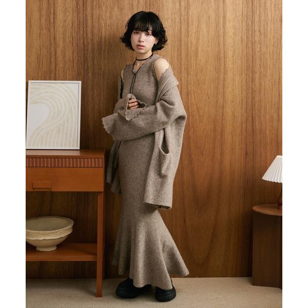 ワンピース mermaid sleeveless long knit dress /マーメイドノース...