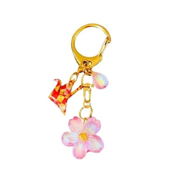 キーホルダー 桜とおりづるのキーホルダー