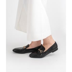 ローファー 「FABIO RUSCONI/ファビオルスコーニ」ホースビット ローファー レザー スクエアトゥ フラット イタリア製 レディース