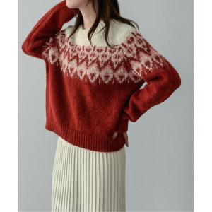 ニット セーター 「on:nue」「選べる4色展開」 ウール混ノルディックラグランプルオーバーニット /2025 AW COLLECTION レディー