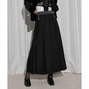 スカート pleats middle skirt ダブルウエストプリーツスカート/セットアップ対応