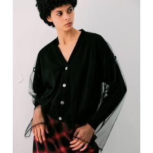 カーディガン チュールカーディガン レディース