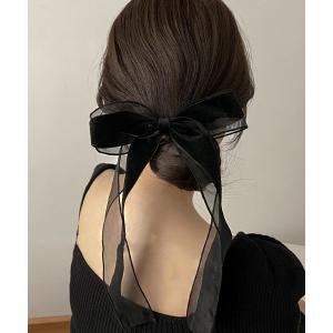 ヘアクリップ ベロア×チュールリボンバレッタ｜ZOZOTOWN Yahoo!店