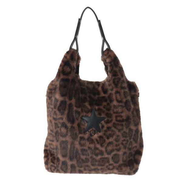 トートバッグ 2WAY LEOPARD ECO-FUR SHOPPING TOTE BAG レディー...