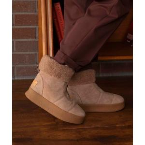 ブーツ MINNETONKA ミネトンカ /  25M04 厚底フロントジップボアブーツ レディース