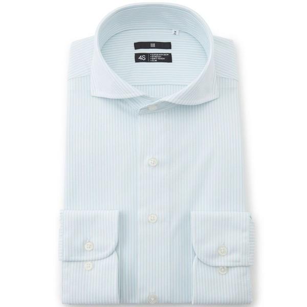 フォーマル シャツ 「スーパーノンアイロン・ストレッチ・速乾」「長袖」「BLACK LINE」ホリゾ...
