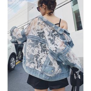 デニムジャケット gジャン blackdia ocean デニム＆レースジャケット Gジャン レディース