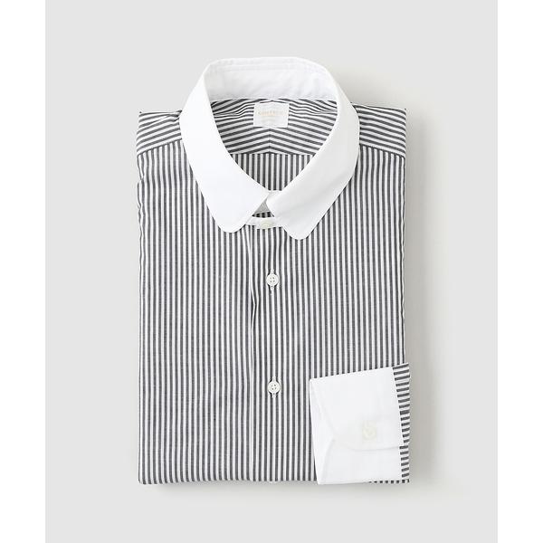 シャツ D.SHORT ROUND TAB クレリック ストライプ メンズ