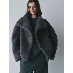 コート アウター スタンドカラーボアコート レディース