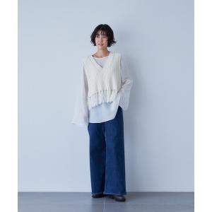 ジーンズ デニム デニムパンツ ワイドフレア レディース
