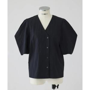 ブラウス シャツ 「RIM.ARK/リムアーク」Volume sleeve v-neck SH/ボリュームスリーブブイネックシャツ レディース