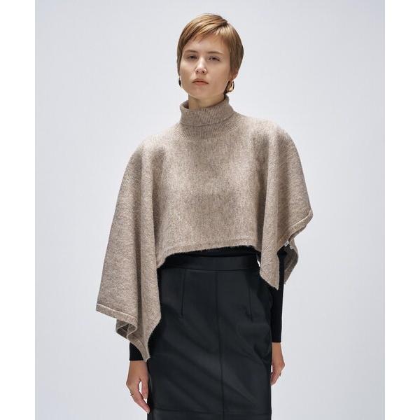 ニット セーター アシンメトリーニットポンチョ レディース