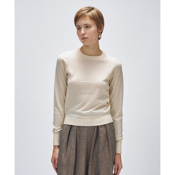 ニット セーター 「手洗い可」シルクカシミヤ混クルーニット レディース