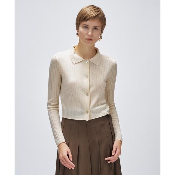 カーディガン 「手洗い可」シルクカシミヤ混ポロニットカーディガン レディース