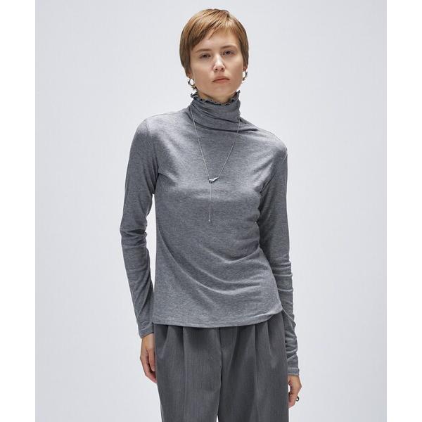 tシャツ 「手洗い可」ウール混ハイネックプルオーバー レディース