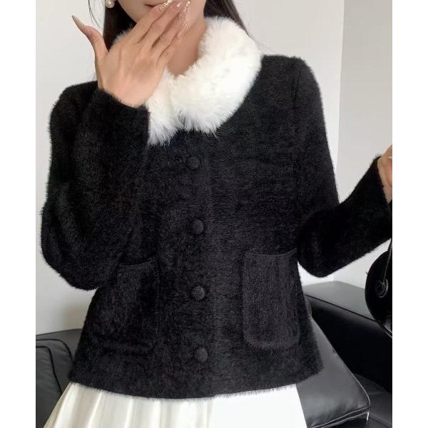 ブルゾン アウター ふわふわファーカラーボアジャケット レディース