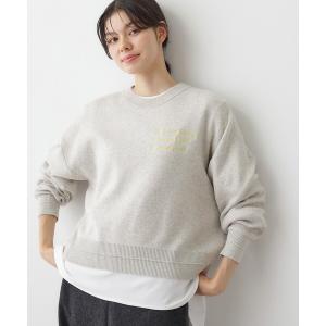 ニット セーター 「洗える」メッセージ刺繍入りジャガードニット レディース