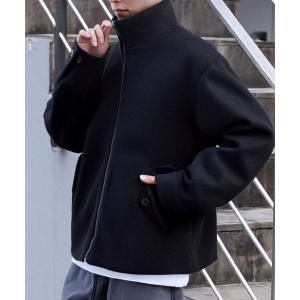 コート ジャケット テックメルトン スタンドカラー ショートコートジップアップブルゾン メンズ レディース