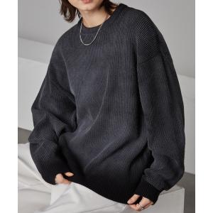 セーター ニット ヴィンテージライク クルーネックグラデーションリブニット メンズ レディース