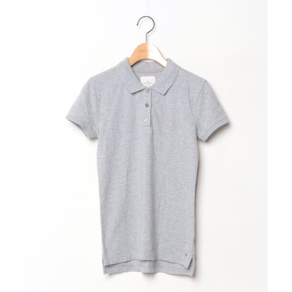 「American Eagle」 ワンポイント半袖ポロシャツ X-SMALL グレー レディース