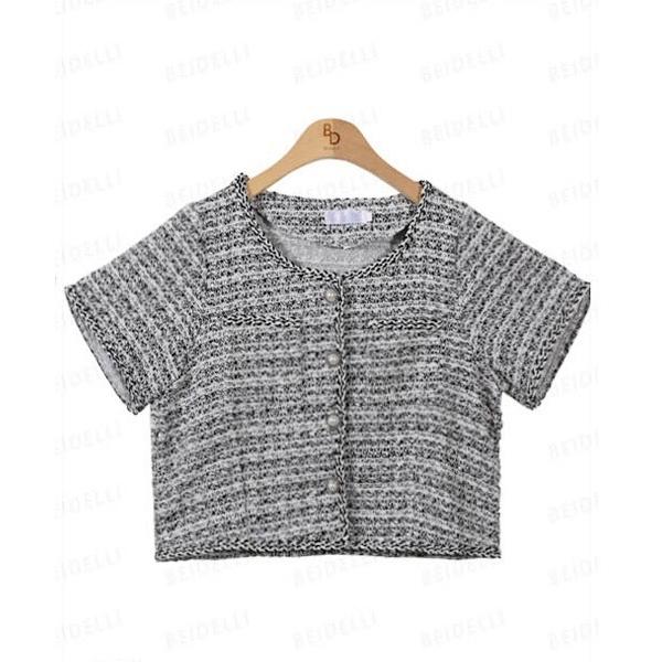 「BEIDELLI」 「QIAO JIA REN」ツイードジャケット FREE ブラック レディース