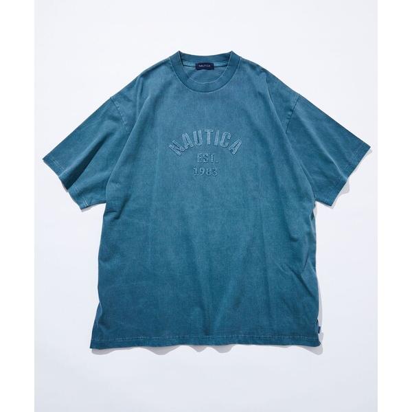 「NAUTICA」 半袖Tシャツ SMALL ブルーグリーン メンズ